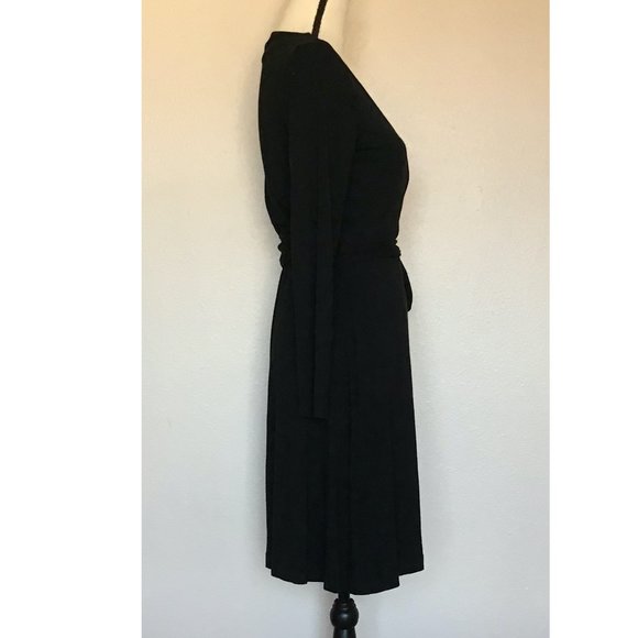 Banana Republic Long-Sleeve Black Wrap Dress [P] - Picture 4 of 6